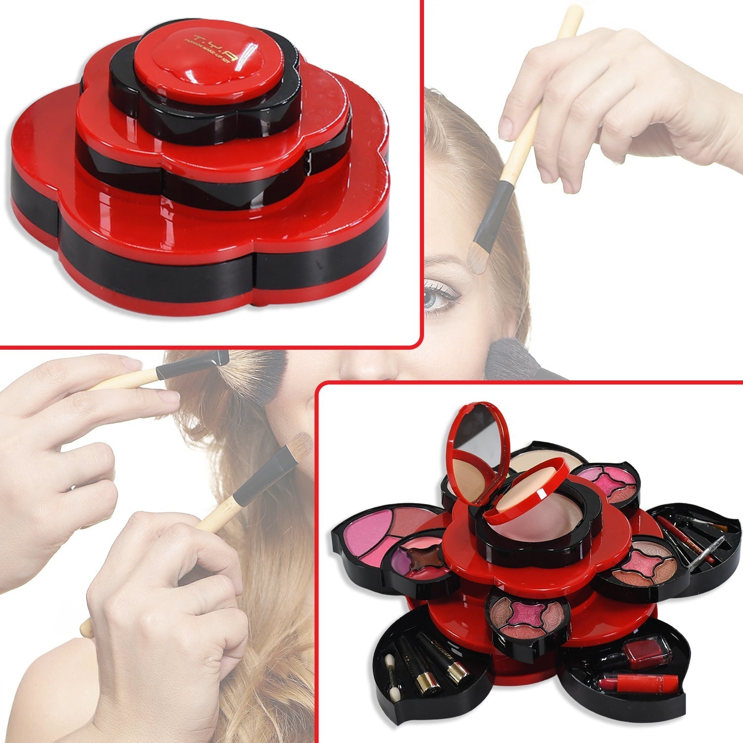 All in One Makeup Kit for Teens Flower Palette for Girls 3 Tier Cosplay - Springkart 