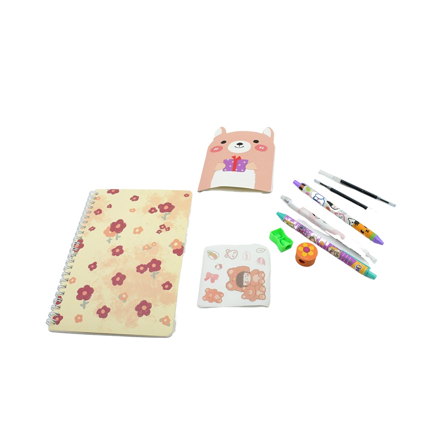 Cartoon Stationery Box Cartoon Design School Box Book , diary , Pen , Eraser, Sharpner , Sticker & Pen Refill Student Gift School box (1 box) - Springkart 
