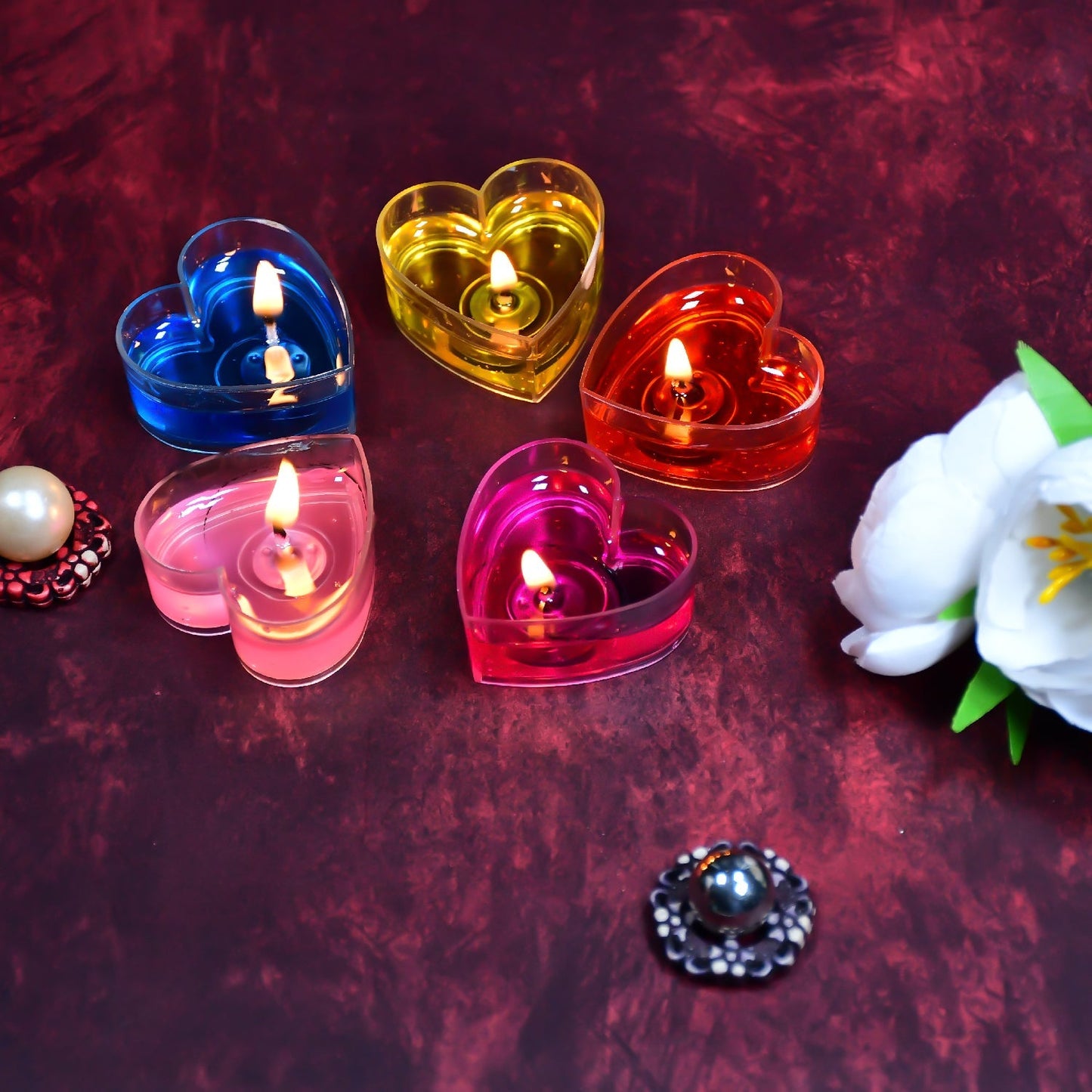 Heart Shape Wax Scented Candles. (Pack of 20 pcs) - Springkart 