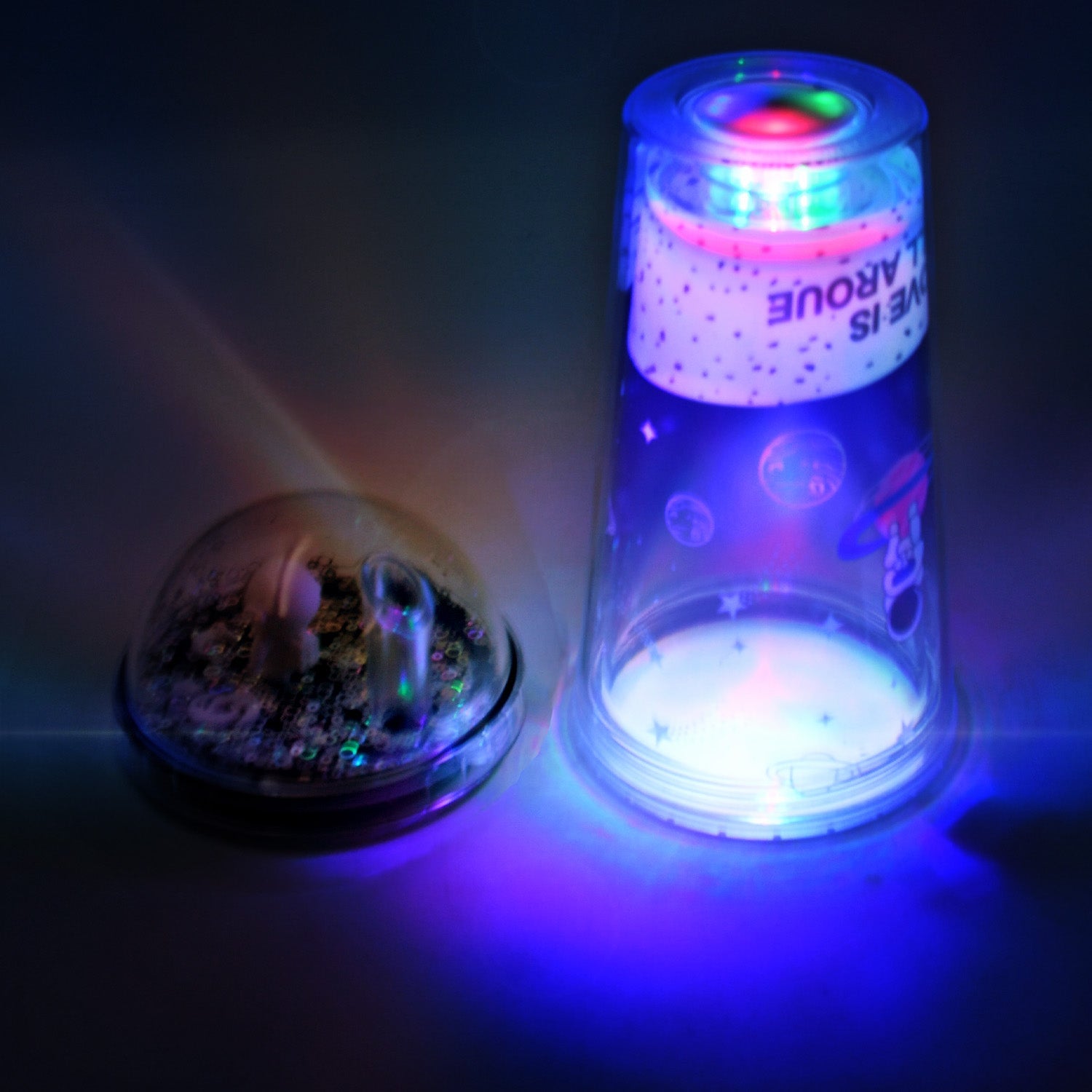 LED Glow Light, Design Printed Insulated Double Wall Plastic Tumbler Cups With Straws 13oz Theming Astronaut in Space Travel Tumbler Freezer Mug Drinking Cups for Boys and Girls School/Tuition/Gym/ Picnic (Pack Of 1) - Springkart 