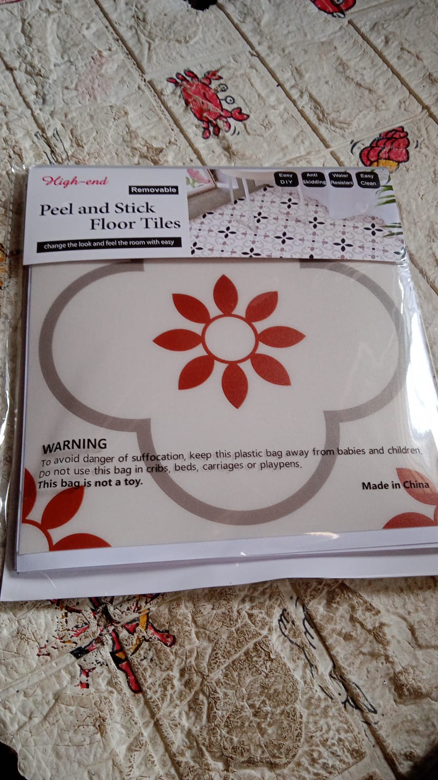 Peel and Stick Floor Tiles Kitchen / Bathroom Backsplash Sticker Detachable Waterproof DIY Tile Stickers for Wall Decoration Tiles Home Decoration (8x8 Inch / 10 Pcs Set) - Springkart 