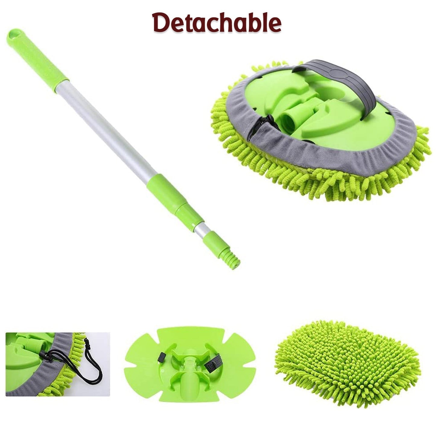 Car Duster Microfiber Flexible Duster Car Wash | Car Cleaning Accessories | Microfiber | brush | Dry / Wet Home, Kitchen, Office Cleaning Brush Extendable Handle - Springkart 