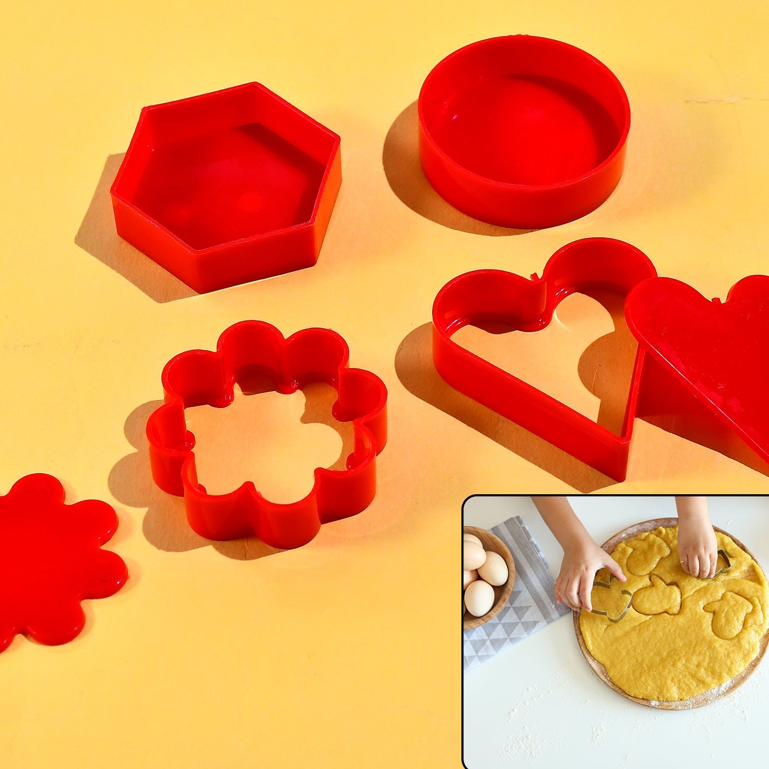 Cookie Cutter with Shape Heart Round Star and Flower (4 Pack) - Springkart 
