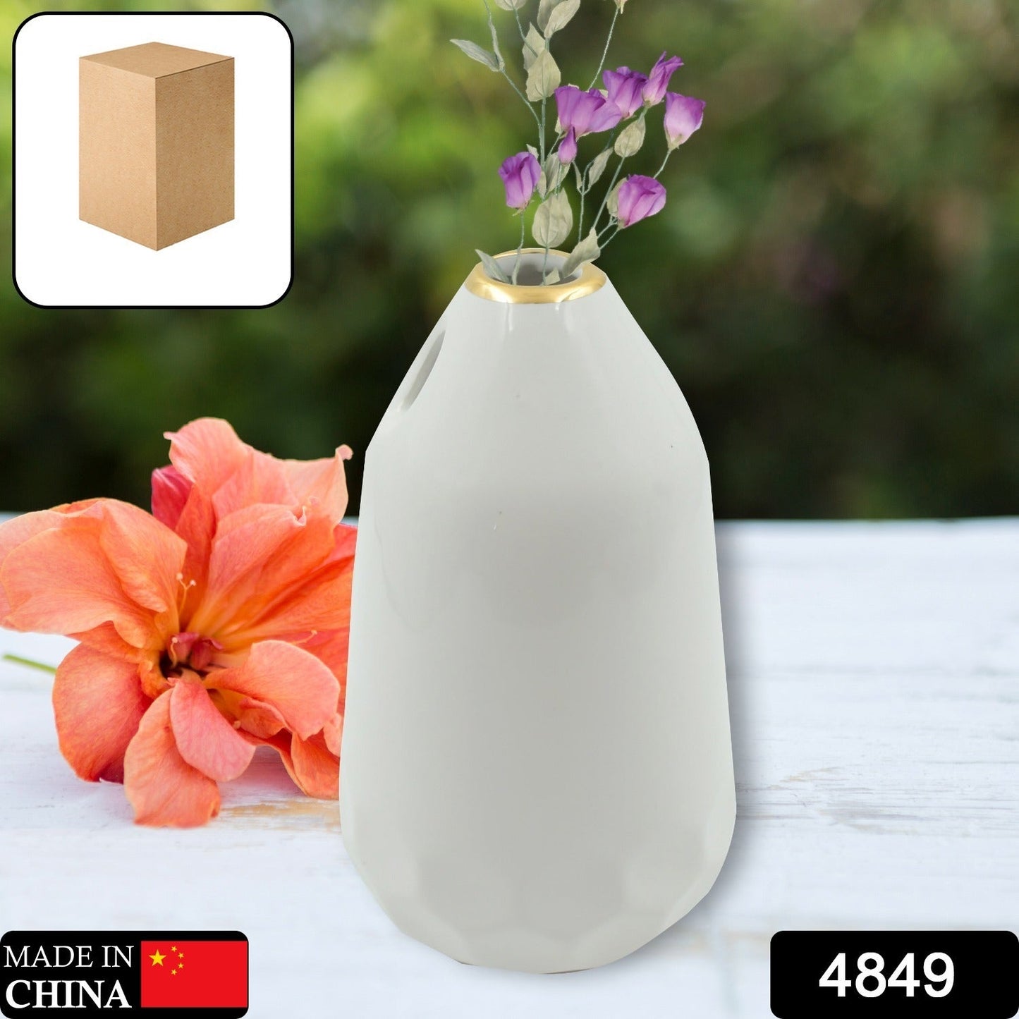 Ceramic Vase / Pot, Flower Vase Flower Arrangement Container Centerpiece Plant Vase Rustic Vase Porch Vase Decor for Shelves Decorative Vase (Without Flower / 1 pc) - Springkart 