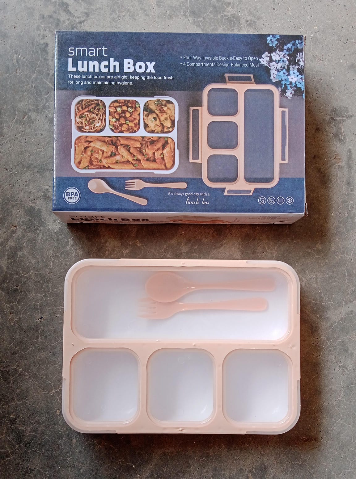 Lunch Box 4 Compartment With Leak Proof Lunch Box For School & Office Use - Springkart 
