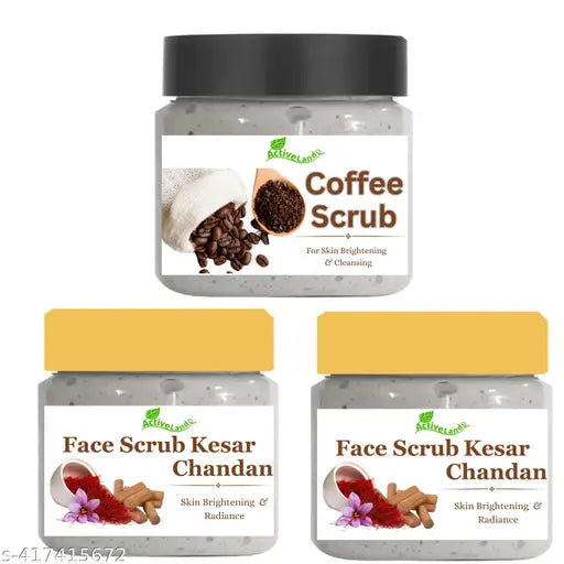 Activeland Coffee scrub , Kesar chandan scrub for skin 100 gm each - Springkart 