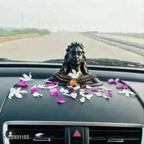 Lord Adiyogi Shiva Idol Statue for Car Dashboard Decor/Gift Item | Figurines & God Idol Decorative Showpiece (Black)| Size 15.24 X 11.43 X 10.16 cm - Springkart 