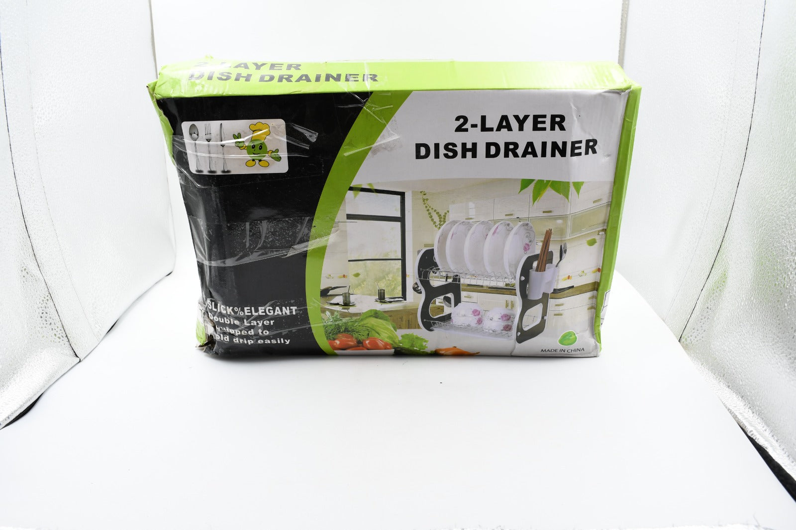 DISH DRAINER TWO LAYER DISH DRYING RACK WITH DRAIN BOARD - Springkart 