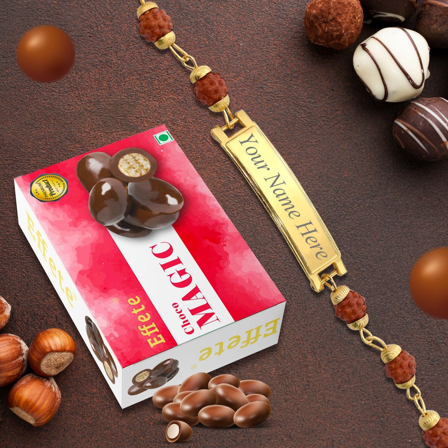 Elegant Duo Personalized Bracelet Gourmet Chocolate Gift Combo - Springkart 
