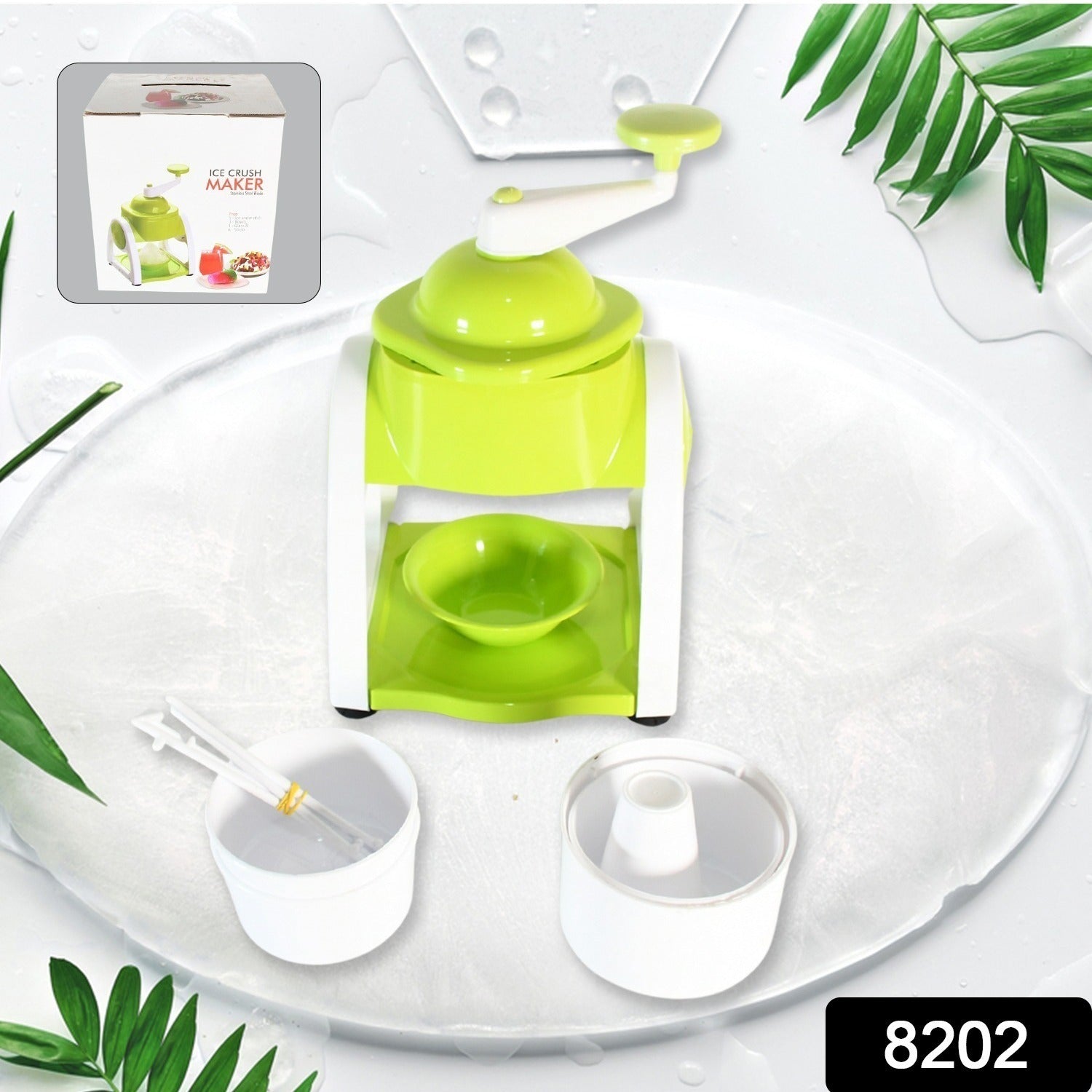 Miracle Small Plastic Ice Gola Maker Ice snowmaker Machine | Ice Crusher | Indoor Outdoor Manual With Steel Blade & Anti slip Grip (1 Pc) - Springkart 