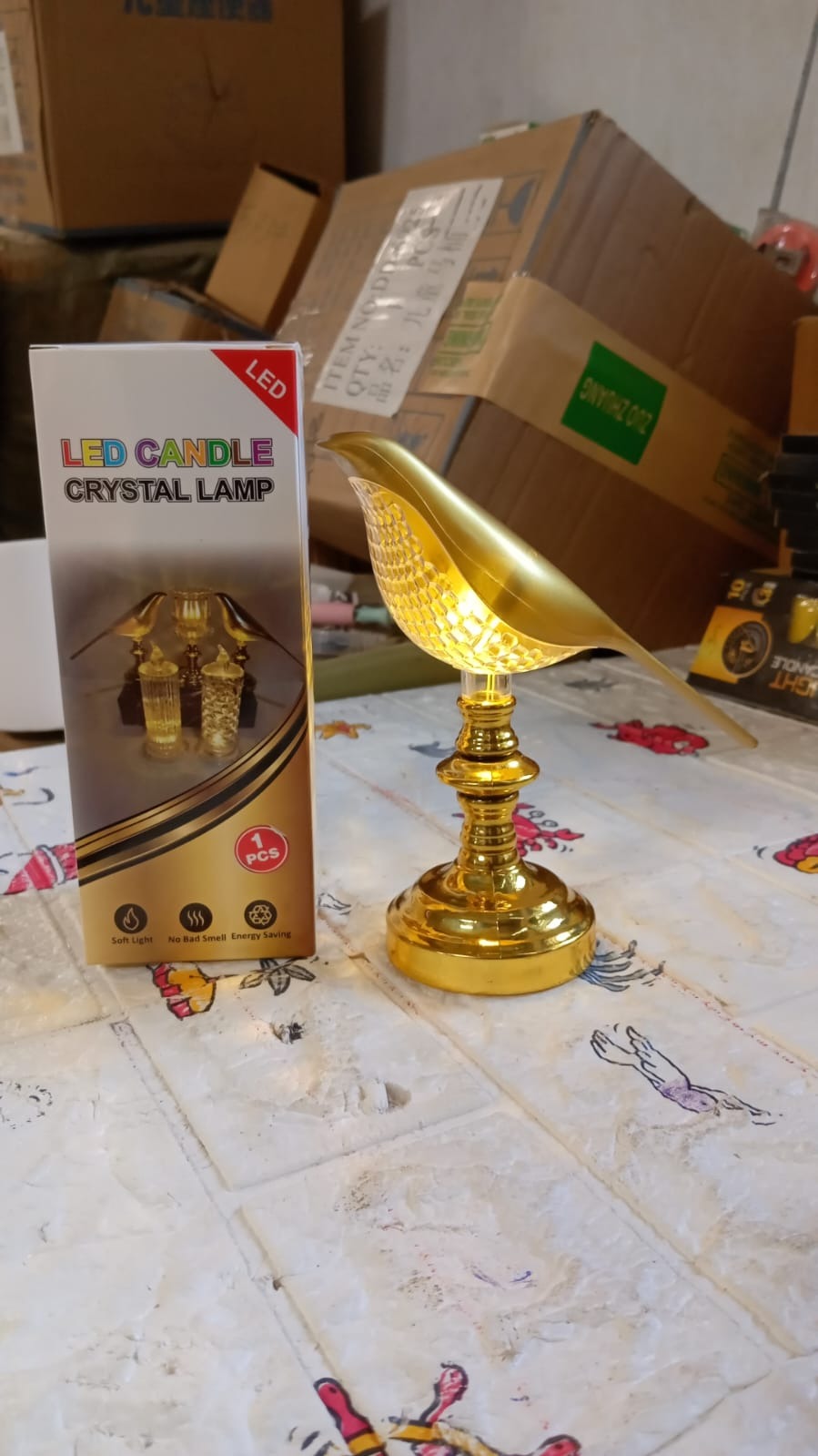 Sparrow led Table Lamp Crystal Decoration Lamp Soft Light & Energy Saving Lamp (1 Pc) - Springkart 