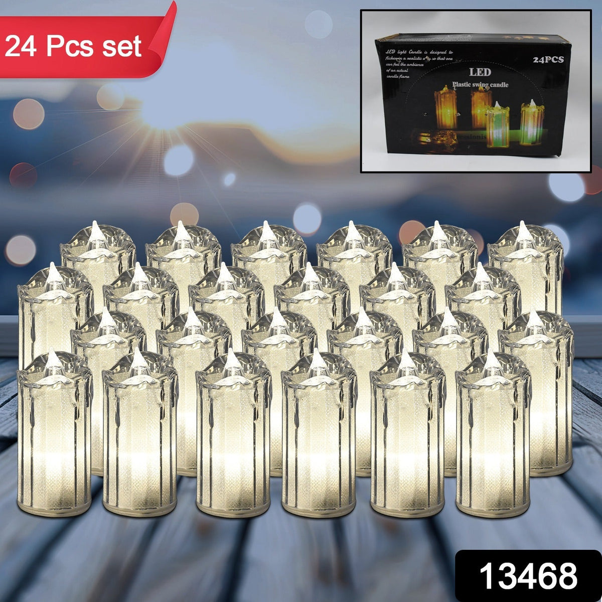 24 Pc Flameless and Smokeless Decorative Melting Candles LED Tea Light Candle Flickering Electronic Candle - Springkart 
