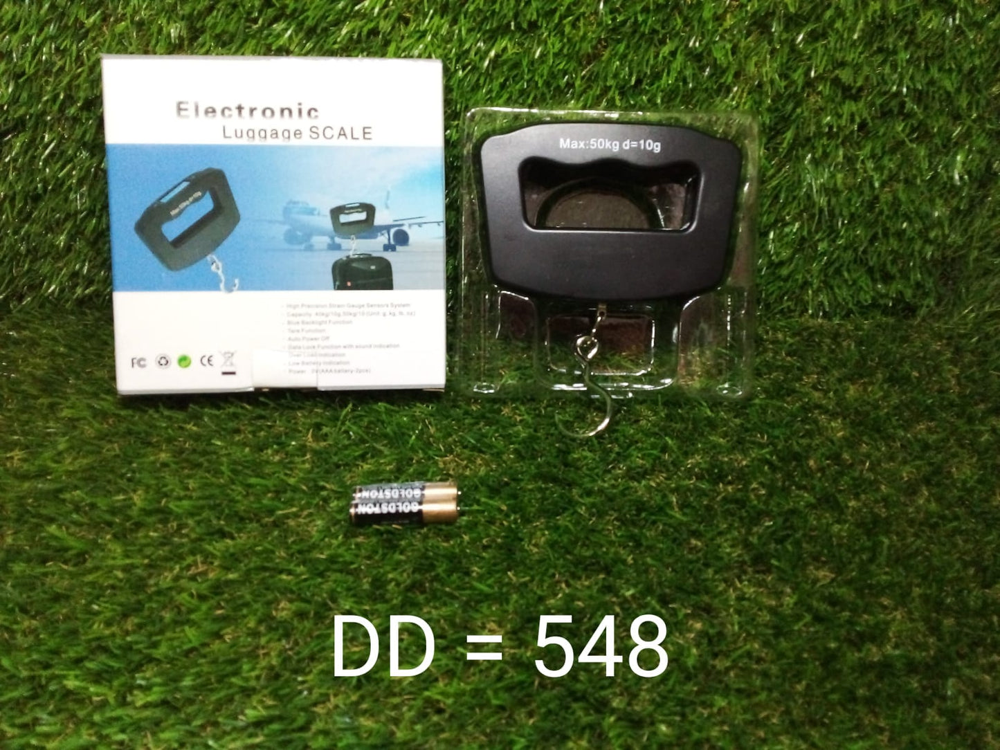 Black Digital Portable Luggage Scale with LCD Backlight (50 kg) - Springkart 