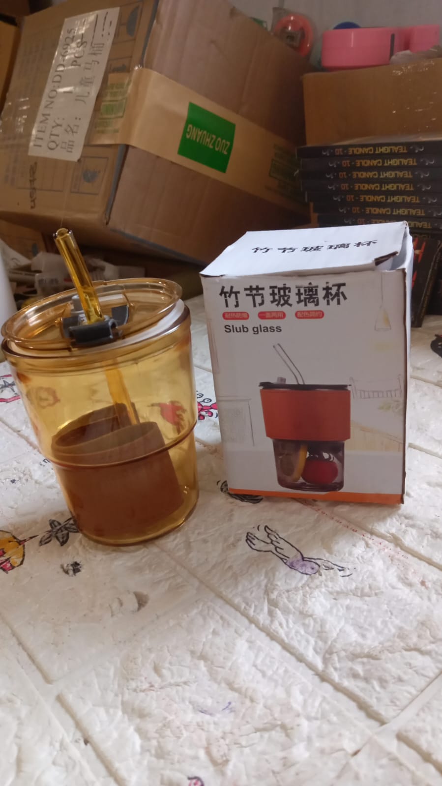 Glass Coffee Mug with Straw & Lid: Perfect for Home & Travel - Springkart 