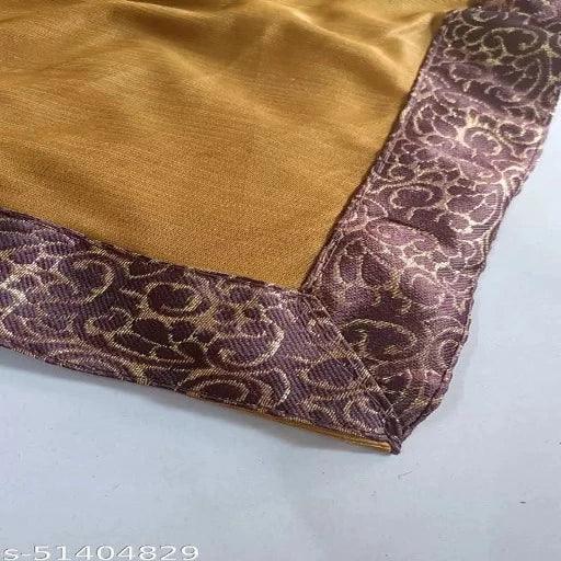 Mustard Coloured Soft Silk Lace Border Saree With Blouse - Springkart 