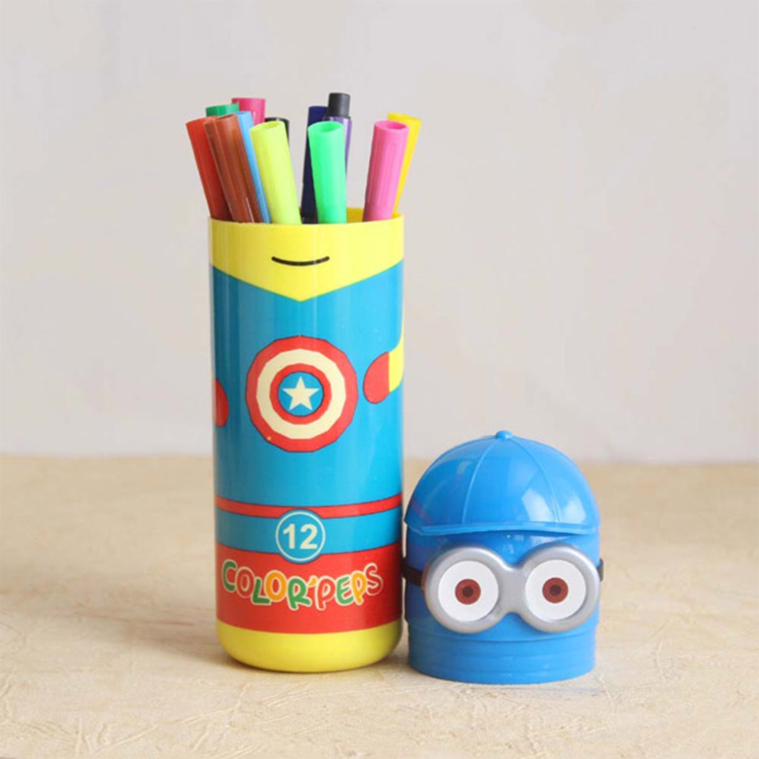 Minions Sketch Pen Set with Attractive Designed Case (Pack of 12) - Springkart 