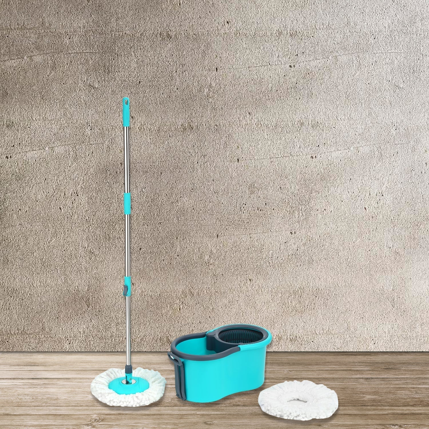 Quick Spin Mop Plastic spin, Bucket Floor Cleaning, Easy Wheels & Big Bucket, Floor Cleaning Mop with Bucket - Springkart 