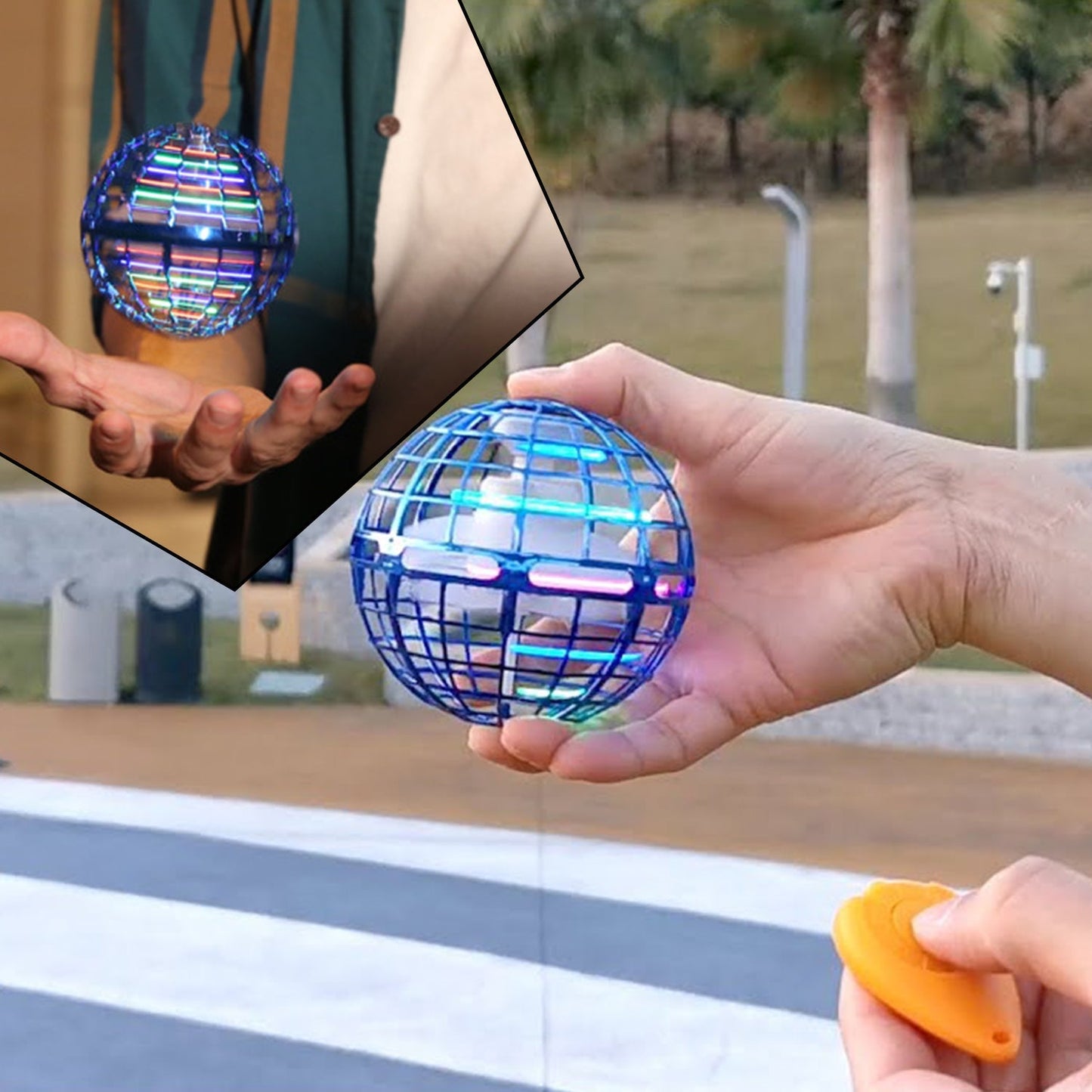 Flying Ball Toys, USB Rechargeable Built-in RGB Lights 360°Rotating Magic Controller, Flying Orb Ball Boomerang Mini Pro Spinner Blastoise Toys - Springkart 