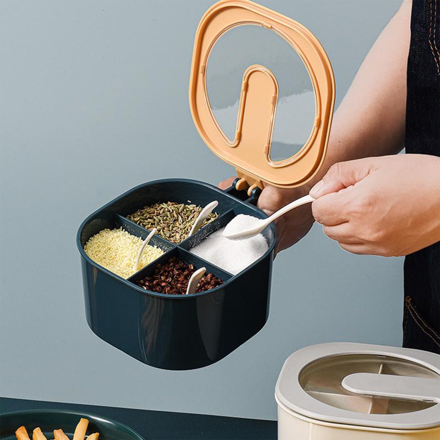 Four Grid Spice Storage Seasoning Box - Springkart 