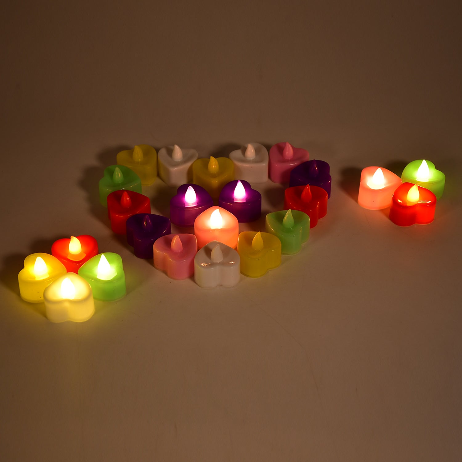 HEART LED FESTIVAL TEALIGHT WITH BATTERY OPERATE ( 24PCS ) - Springkart 