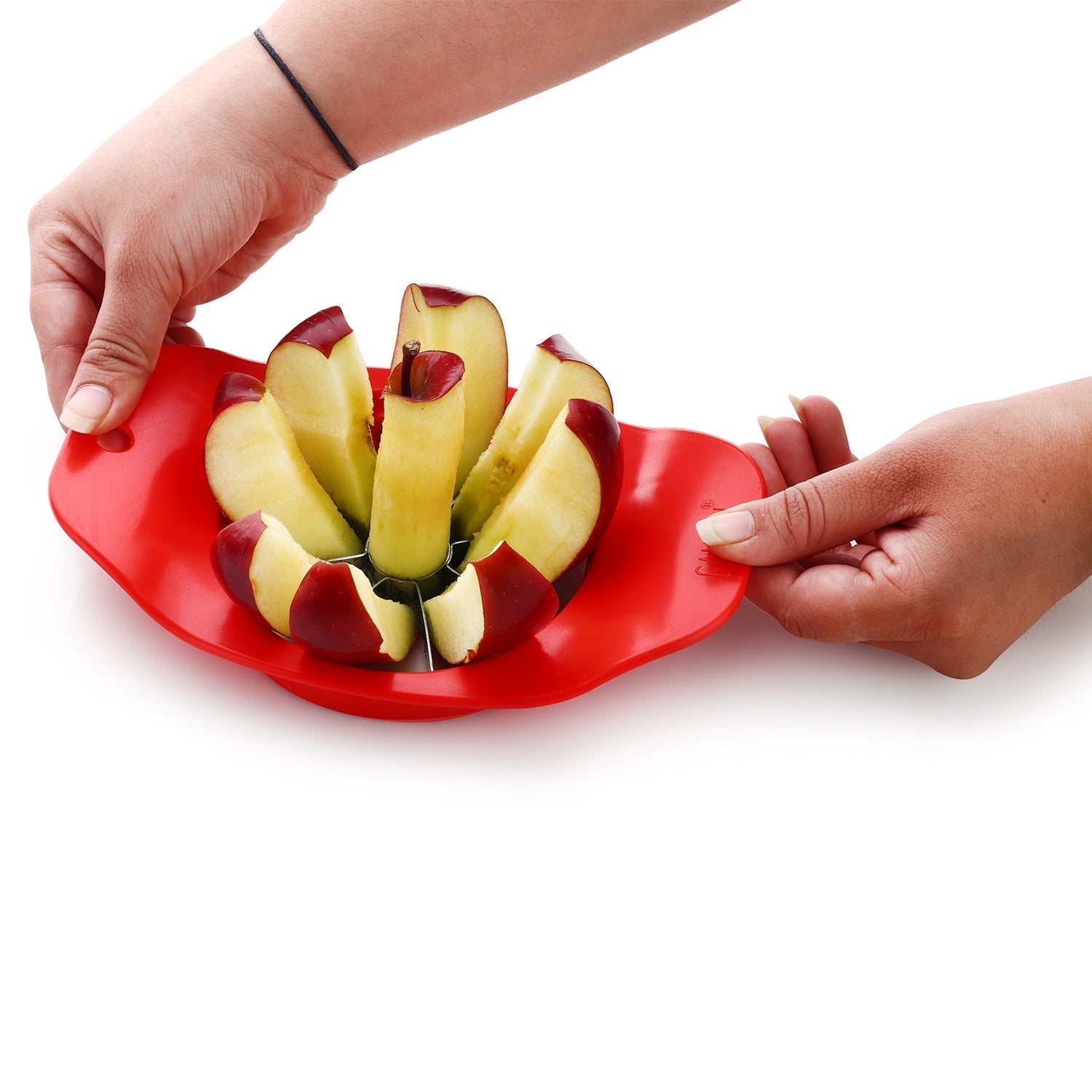 Ganesh Plastic & Stainless Steel Apple cutter (colors may vary) - Springkart 