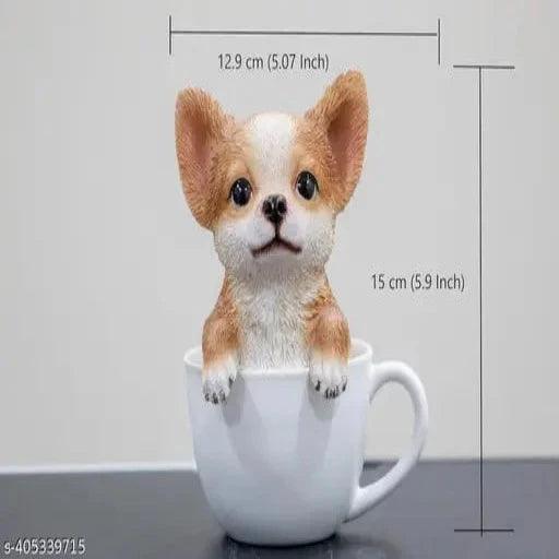 Cute Puppy Figurine for Home, Office, Room Shelf Decoration, Size 5.75 Inches (Chihuahua)