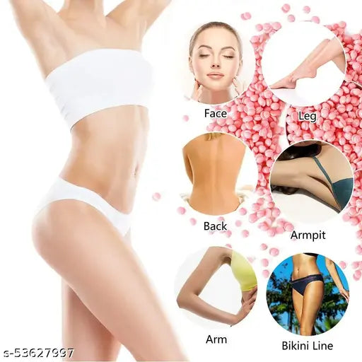 Hard Wax Beans for Hair Removal 300 gm Body Facial Hair Removal Wax Beads Large Refill Faux Pearl Beans with 10 Pieces Waxing Spatulas for Women Men Legs, Face, Underarm, Bikini Wax (300 g)