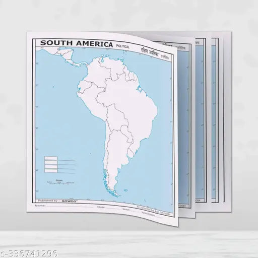 100 SOUTH AMERICA POLITICAL OUTLINE MAP FOR SCHOOL