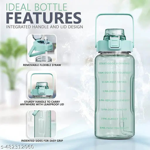 Plastic 2 Litter Water Bottle With Straw