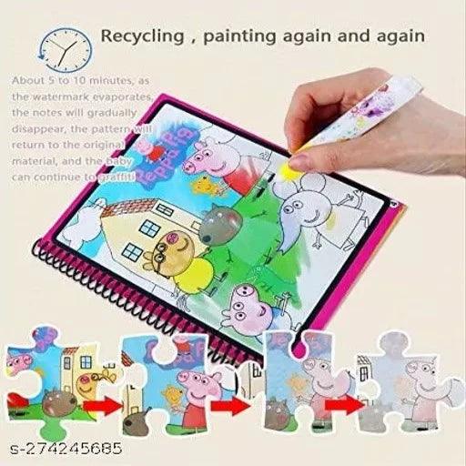 Reusable Magic Water Quick Dry Book Water Coloring Book Doodle with Magic Pen (Multi Color, 2) - Springkart 