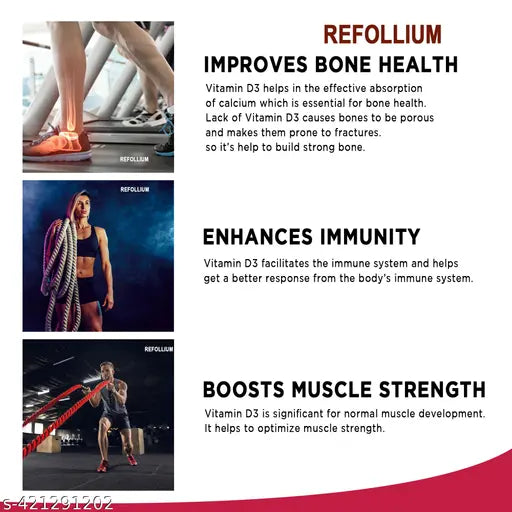 Vitamin D3 (60000 IU), For One-A-Week For Strong Bones, Immunity and Muscle (40 Caps) - Springkart 