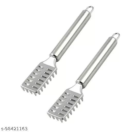 2PCS Staineless Steel Living Fish Scale Shaver Fish Scale Scraper for Fast Cleaning Fish Skin - Springkart 