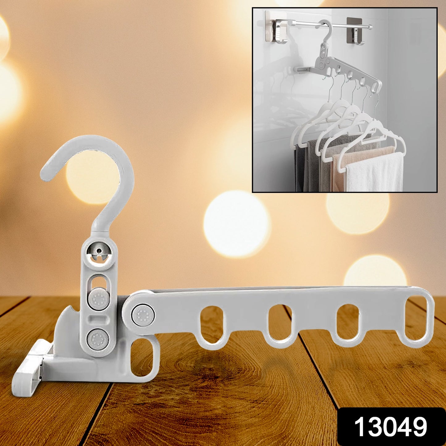 13049 5holes Foldable Clothes Hanger Travel Clothes Hanger Multifunctional Clothes Hanger Space-saving Wall Holder Clothes Rack Robust Clothes Hanger For Travel Indoors. - Springkart 