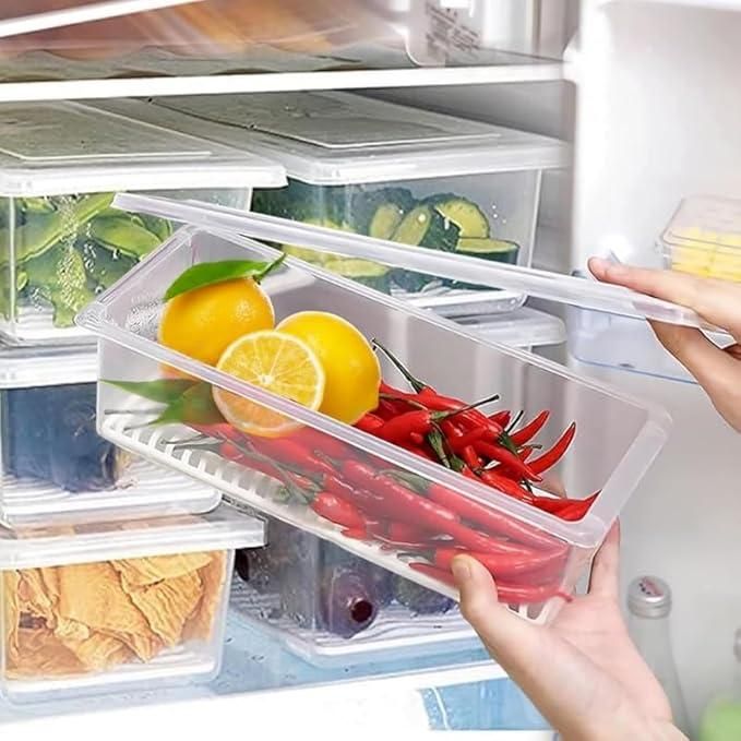 Fridge Storage Containers Box 28*20.5*5.5cm 6pc - Springkart 