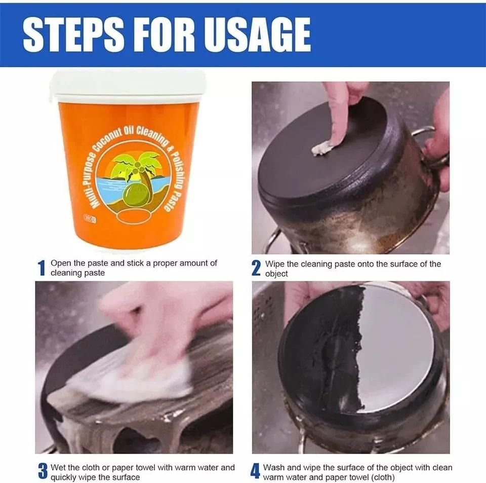 Multi-Purpose Coconut Oil Cleaning & Polishing Paste (300 g) - Springkart 