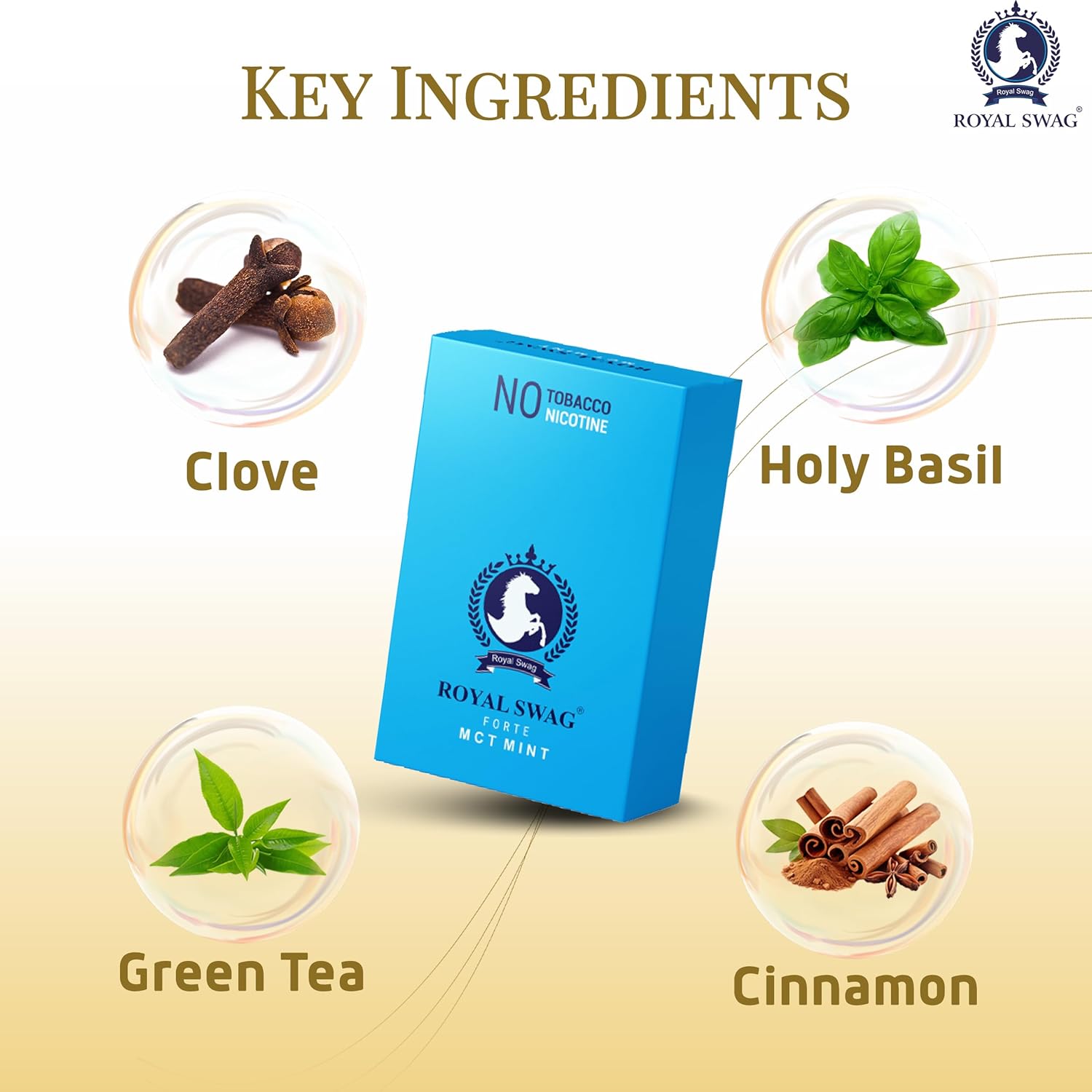 ROYAL SWAG Ayurvedic & Herbal Cigarette, Mint Flavour - (20 Sticks)