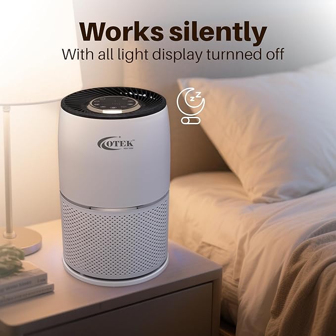 OTEK 330A Smart Air Purifier for Home & Office | HEPA H13 & Activated Carbon Filter | UV-C Sterilization | Real-Time AQI Display | Removes 99.9% Dust, Smoke & Allergens | 280 sq.ft