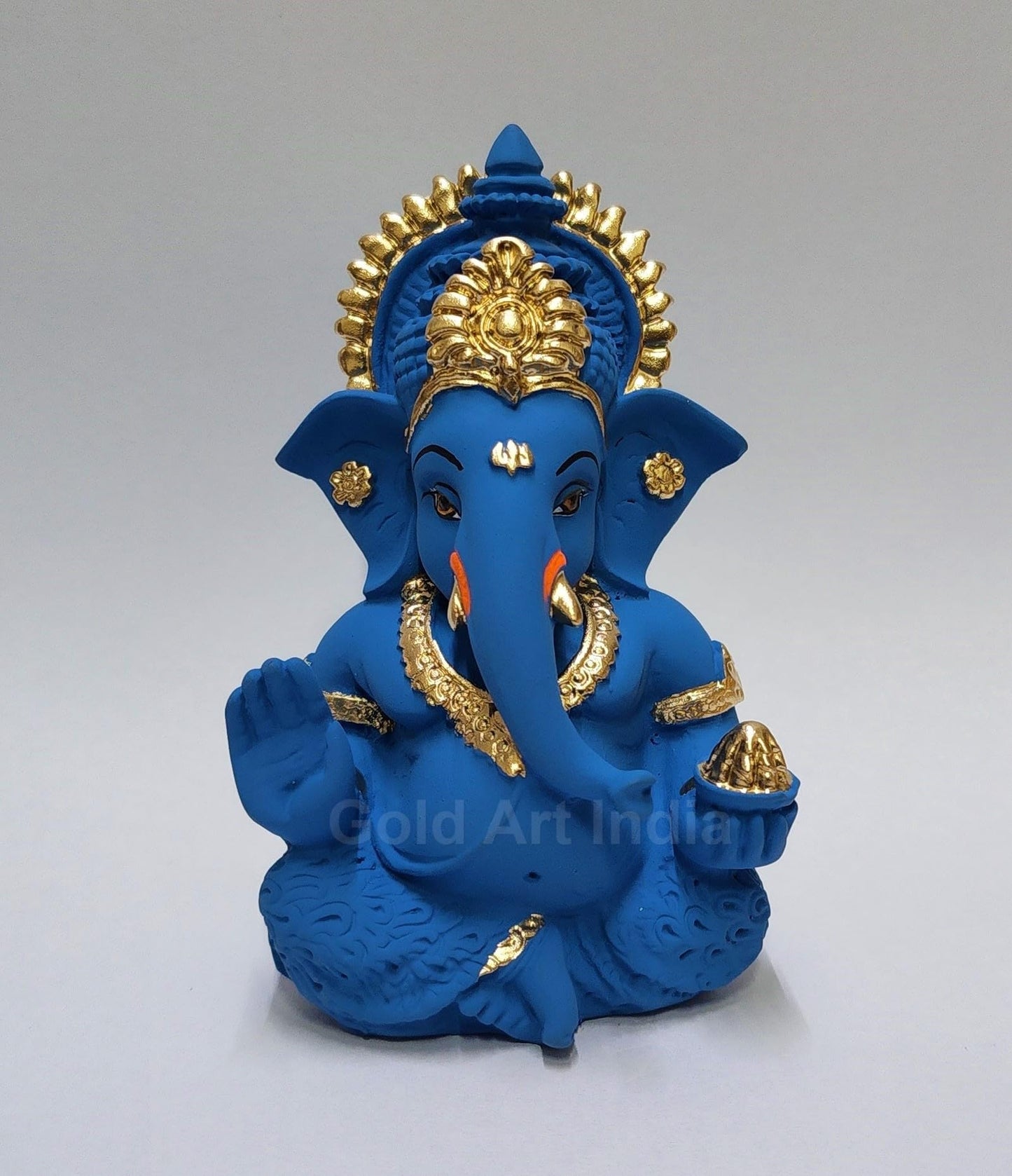 Gold Art India Mango Terracotta Finish Ganesha for Car Dashboard Home Decor Gifting Diwali Birthday Festivals 3.5 x 2 Inches
