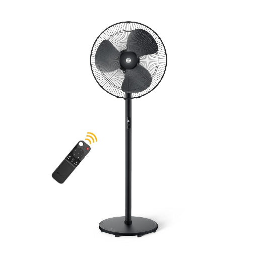 atomberg Renesa 400mm Pedestal Fan for Home | Silent BLDC Stand Fan | LED Display | 6 Speeds | Remote with Oscillation, Timer, Sleep | 2 Year Warranty (Midnight Black)