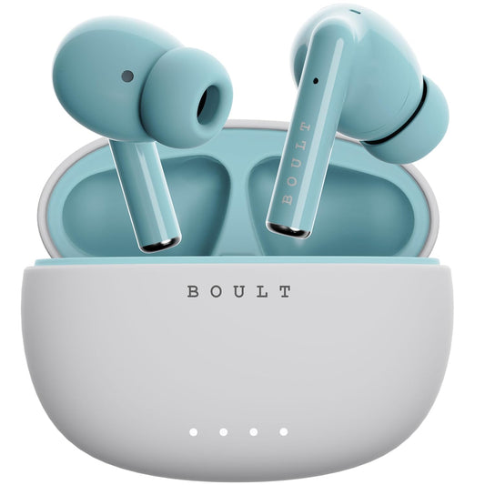 Boult Audio W20 Truly Wireless in Ear Earbuds with 40H Playtime, Zen™ ENC Mic, 45ms Low Latency, 13mm Bass Drivers, Type-C Fast Charging, Made in India, Touch Control, IPX5 ear buds TWS (Glacier Blue) - Springkart 