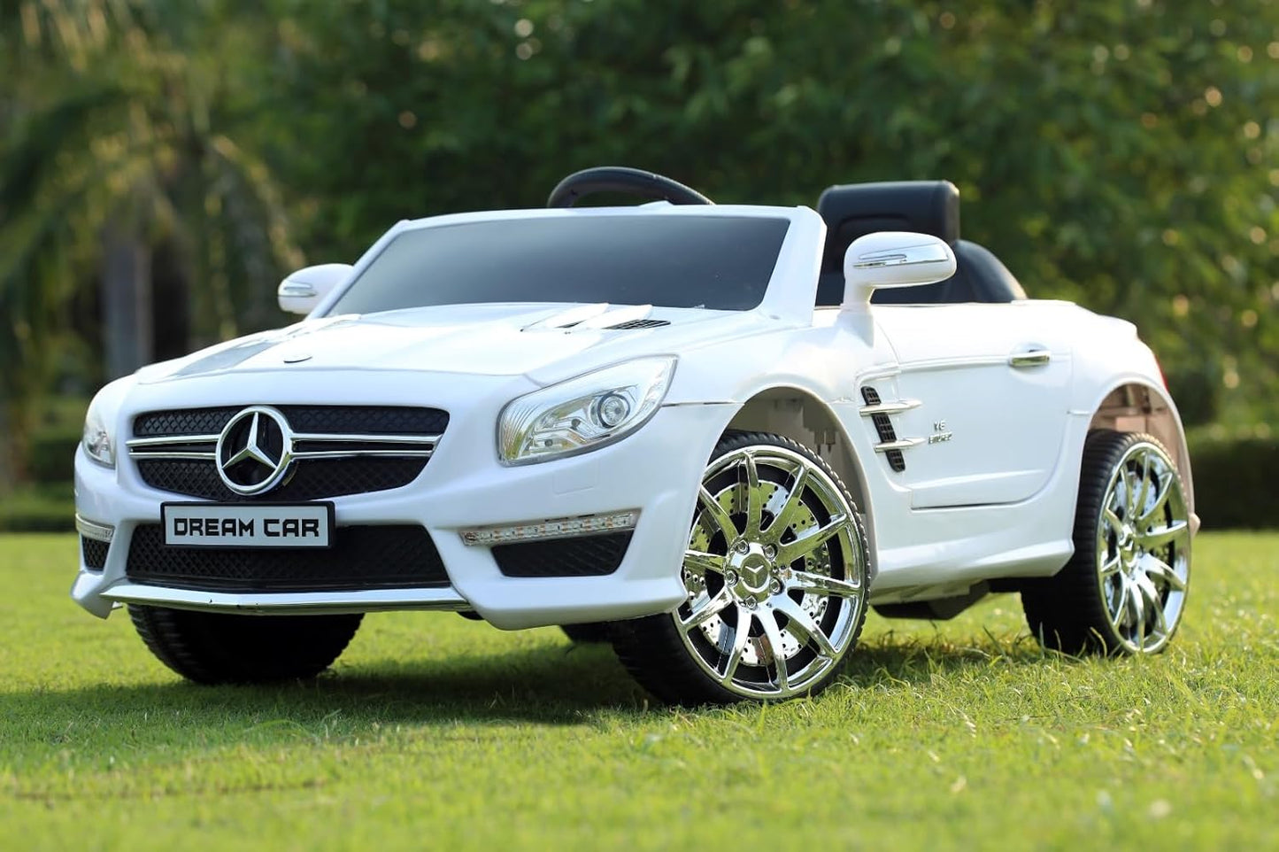 Kids MERC Battery car for Kids | Battery Operated Jeep for 1 to 7 Year | Electric Ride on-Dual Control Mode, Swing Function, Led Lights, with Seat Belts | (White)