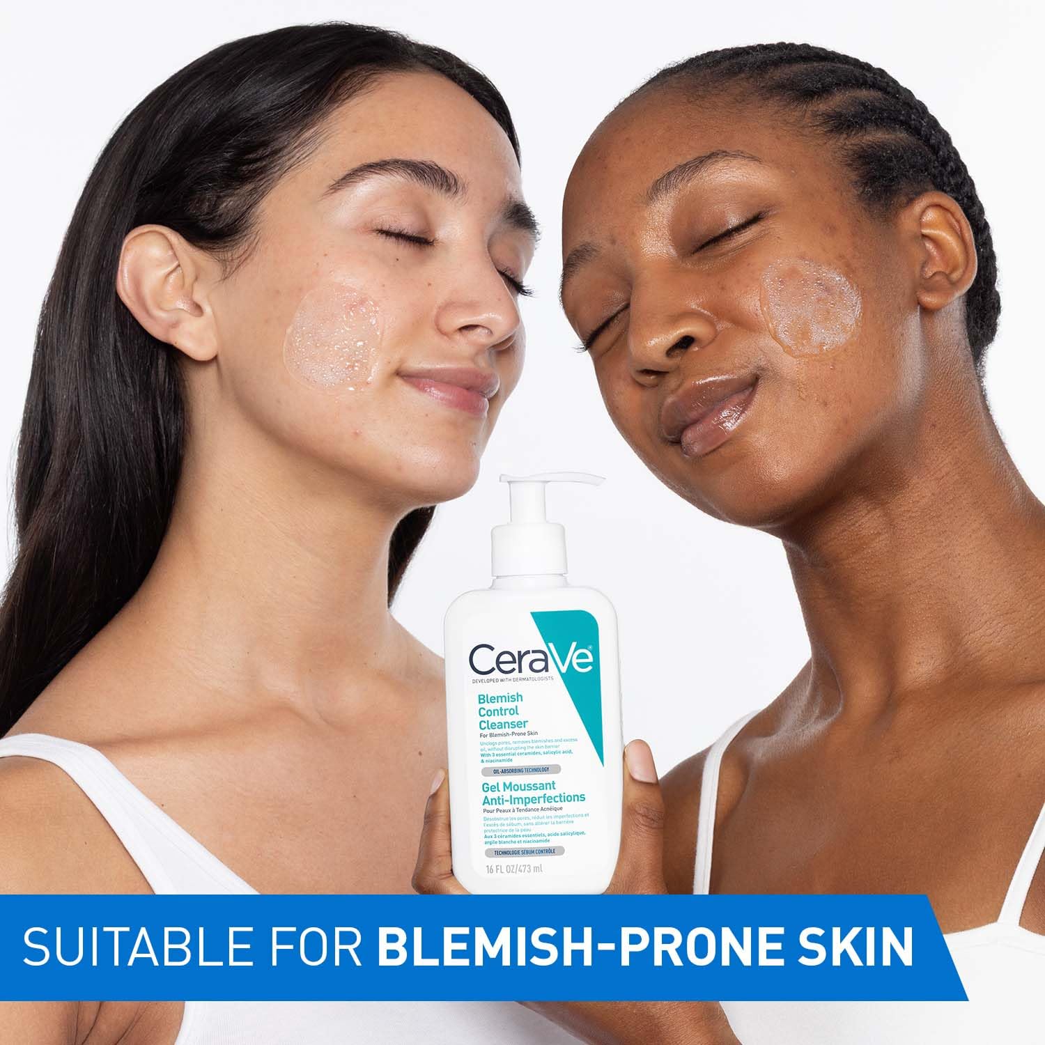 Cerave Blemish Control Cleanser with 2% Salicylic Acid & Niacinamide for Acne Prone Skin, Controls Acne & Spots, Unclog Pores & Reduces Blemishes, 236ml