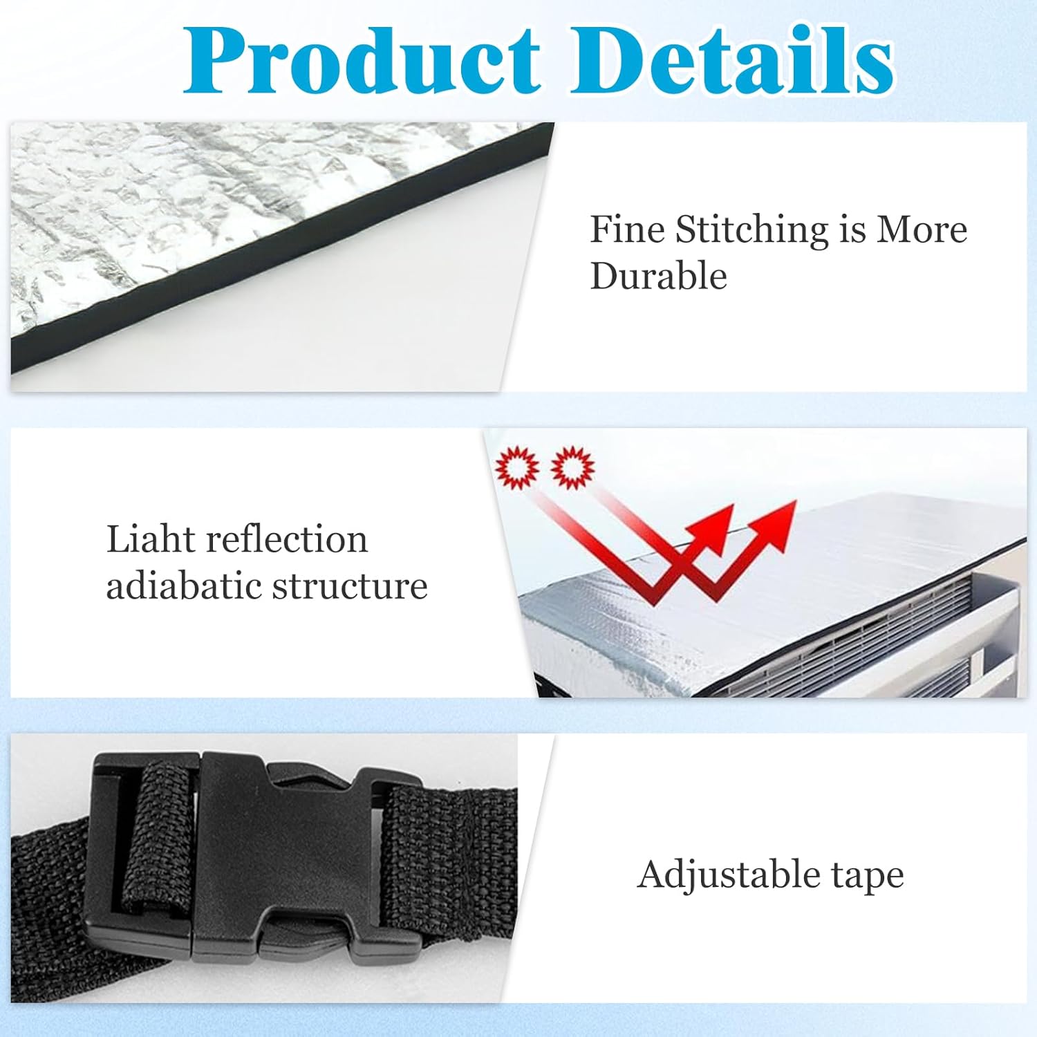 TecoKart® AC Outdoor Unit Protector, 40x80cm Aluminium Film Outdoor AC Cover with Adjustable Straps, Outdoor AC Unit Protector from Sunlight, Dust, and Rain for All AC Units - Springkart 
