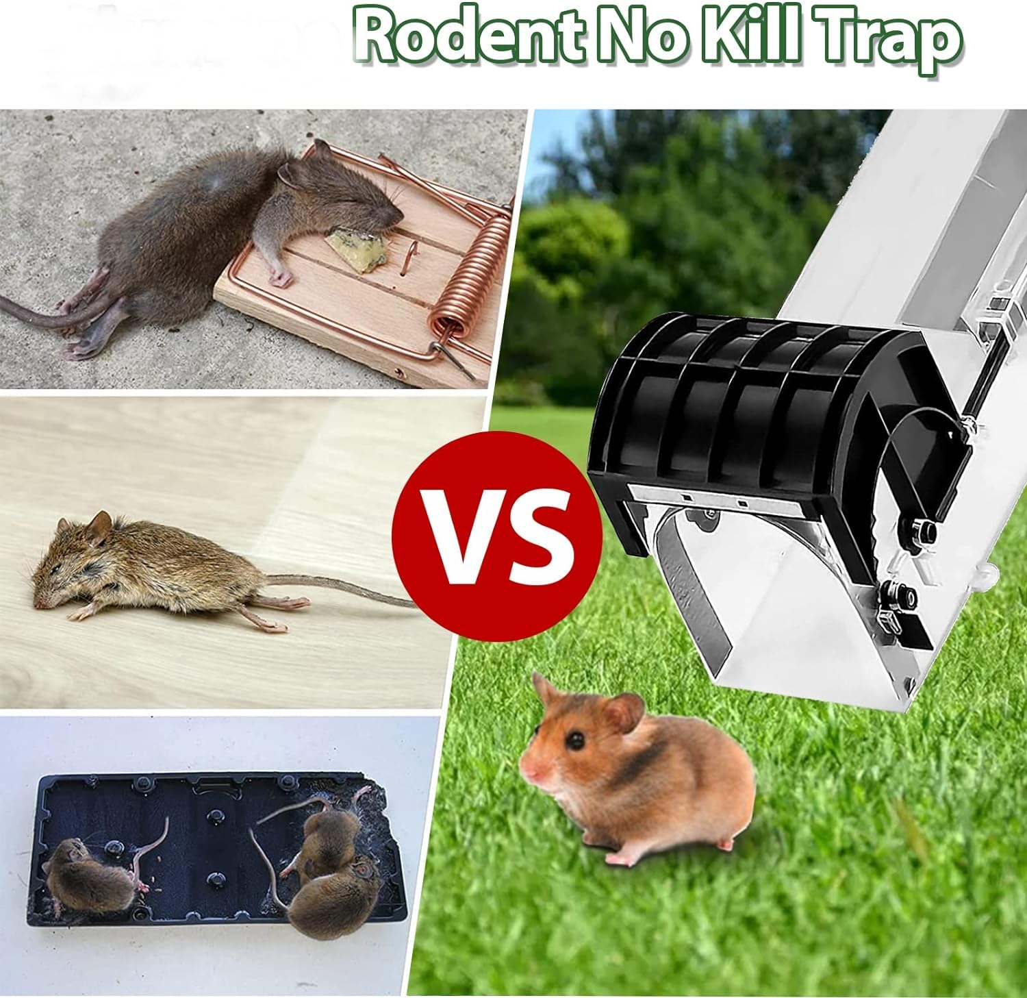 BAREPEPE Smart Rat Catcher Trap for Home Mouse Trap Cage for House Garden Patio Rat Trapper for Mice Rodent Reusable - Black - Springkart 