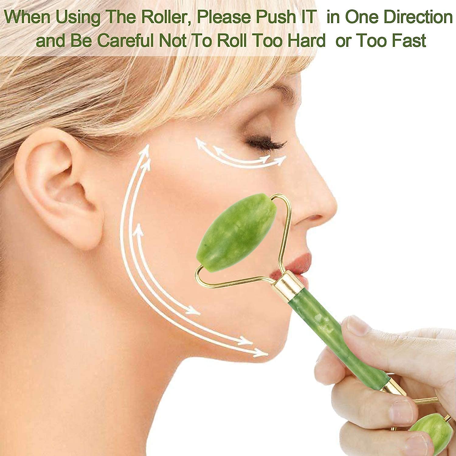 Gua Sha Stone and Anti Aging Jade Roller Massager for Face Massage Natural Face Skincare Massager & Face Roller Massager for Women | Face Shaper Jade Roller and Gua Sha Set for Glowing Skin - Springkart 