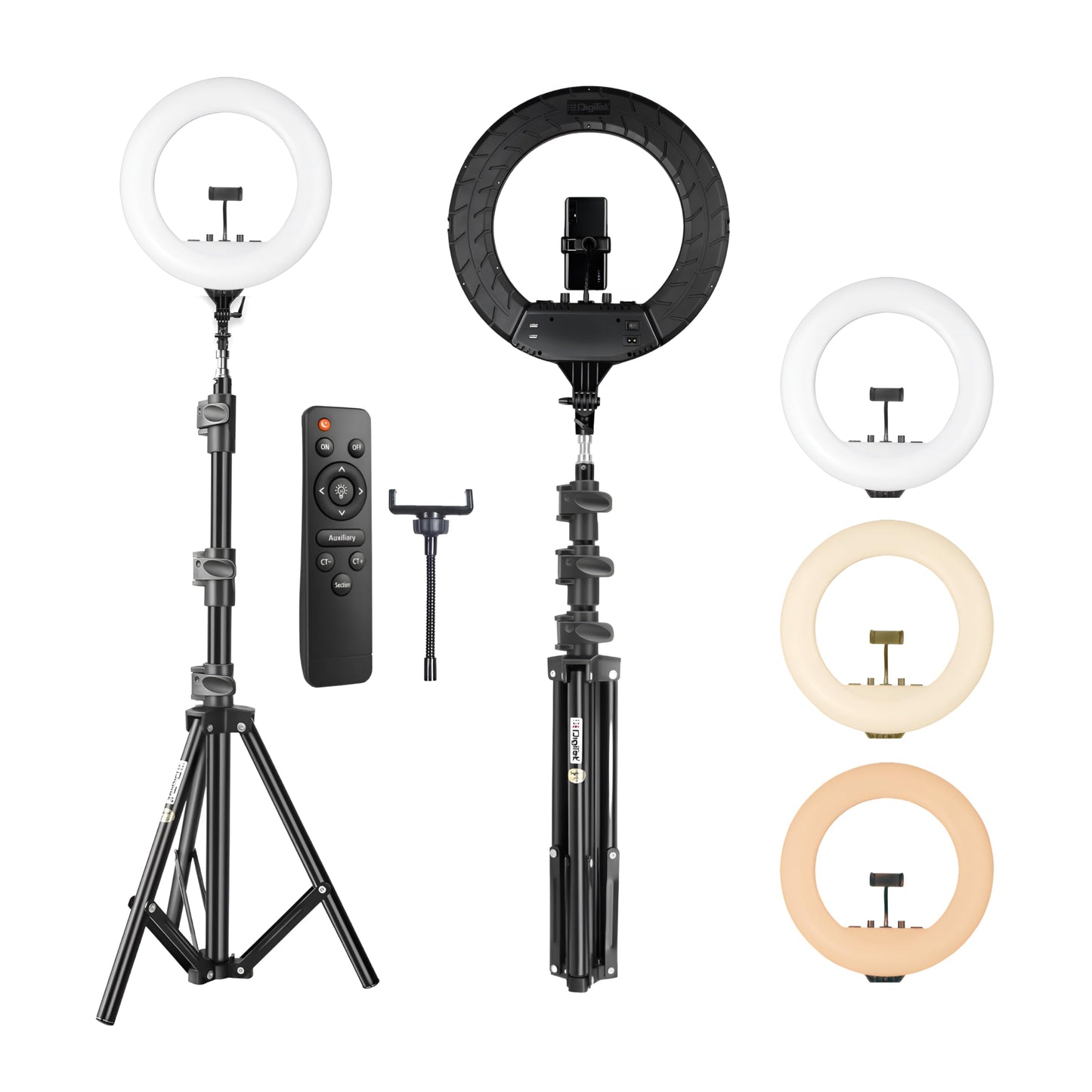 DIGITEK® (DRL-18H C) 18 Inch LED Ring Light with 158cm Stand - AC/DC Power, Color Temperature Control, Lighting Intensity Control - Photography, Video, Makeup, and Live Streaming - USB Powered - Springkart 