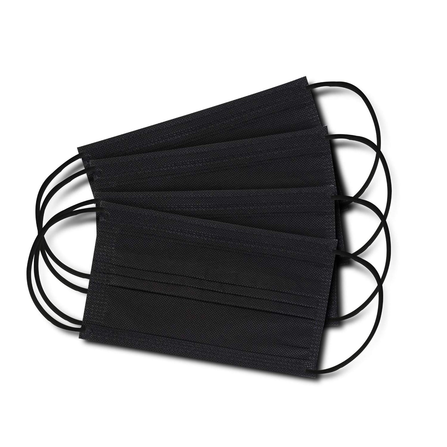 ASGARD Nonwoven Fabric Disposable Multilayer Protective Mask (Black, Pack of 50) for Unisex