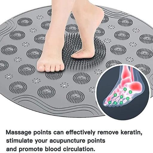 Shower Mat, Round Shape Shower Stall Mats Non-Slip Bath Mat, Massage Silicone Mats with Suction Cups & Drainage Hole - Springkart 