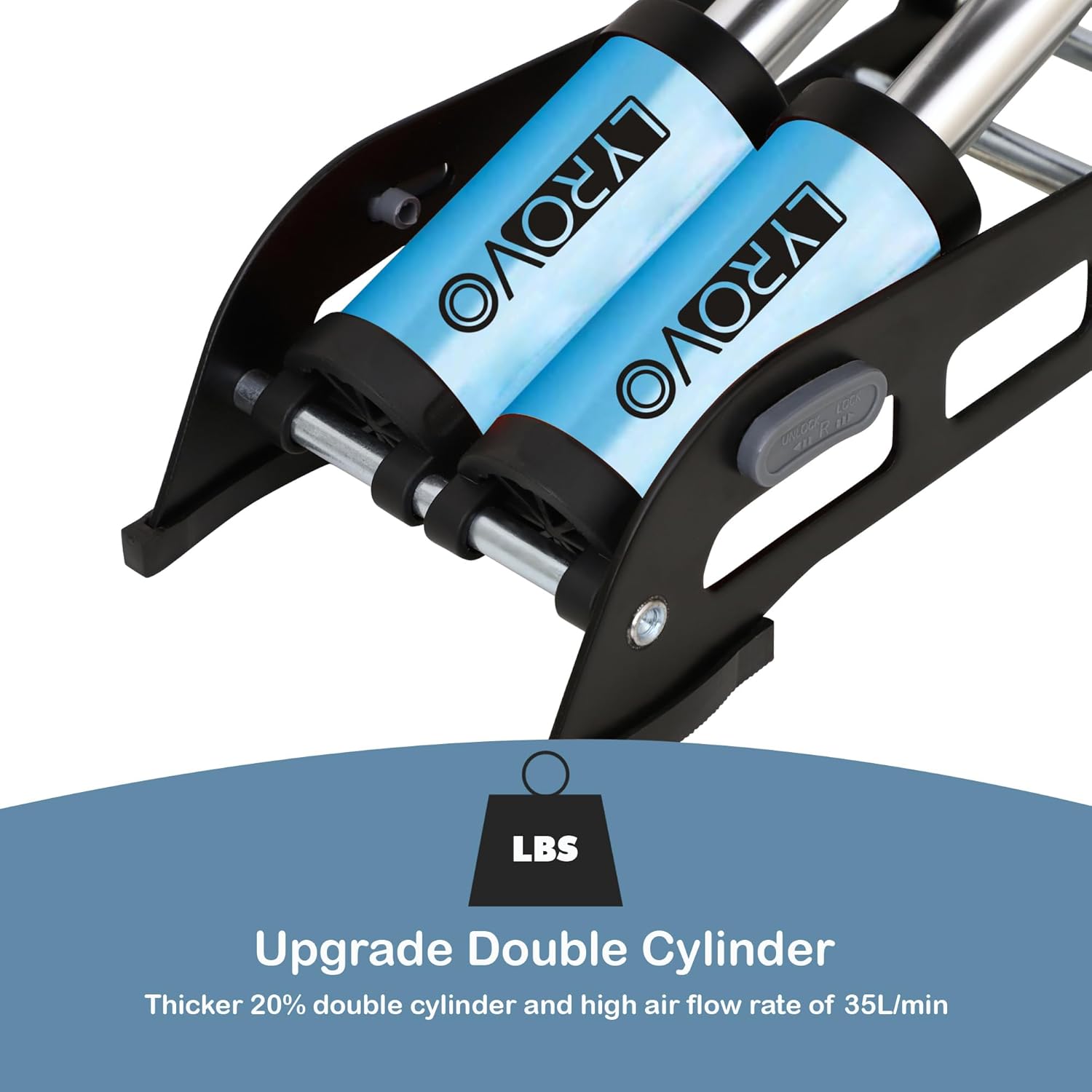 Lyrovo Tyre Inflator for Car Manual - Double Cylinder Portable Foot Air Pump for car Bike and Cycle