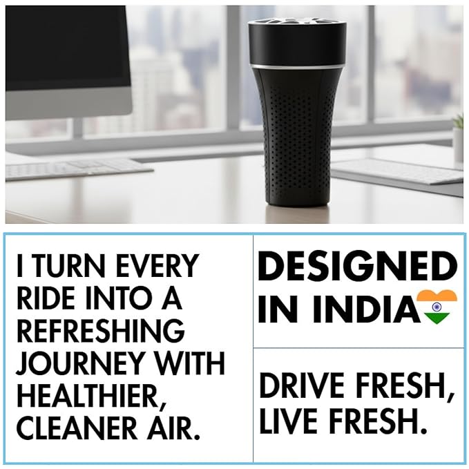 Reffair AX50 [New Release] Car Air Purifier with Plasma Ionizer & UVC Light H13 True HEPA Filter | 2.5X Powerful Airflow | Slim 6.5cm Base Fits All Cars | Patented Model | Ambient Light (Black)
